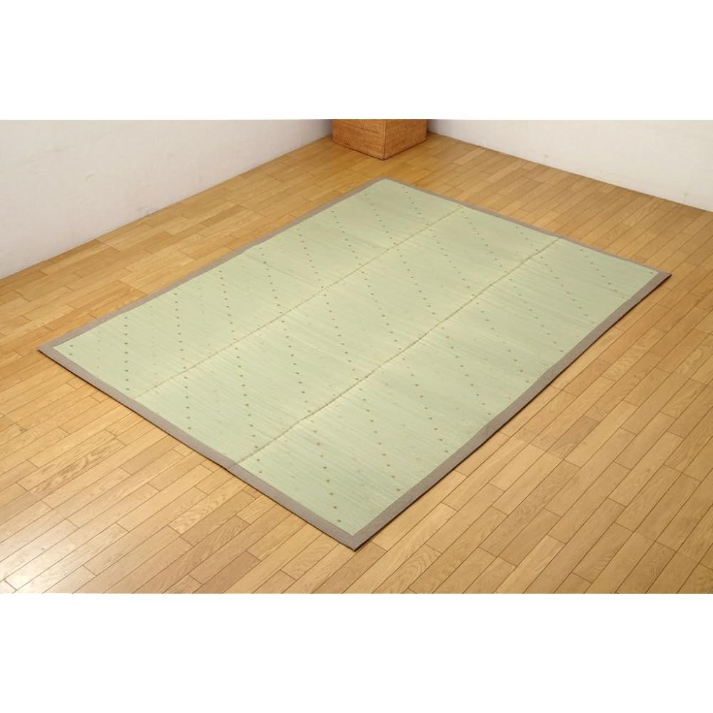 Igusa Rug Rug Carpet 2 tatami mats Simple Dot "NFX Milky" Brown Approx. 190 x 190 cm (Back side: Non-slip processing)