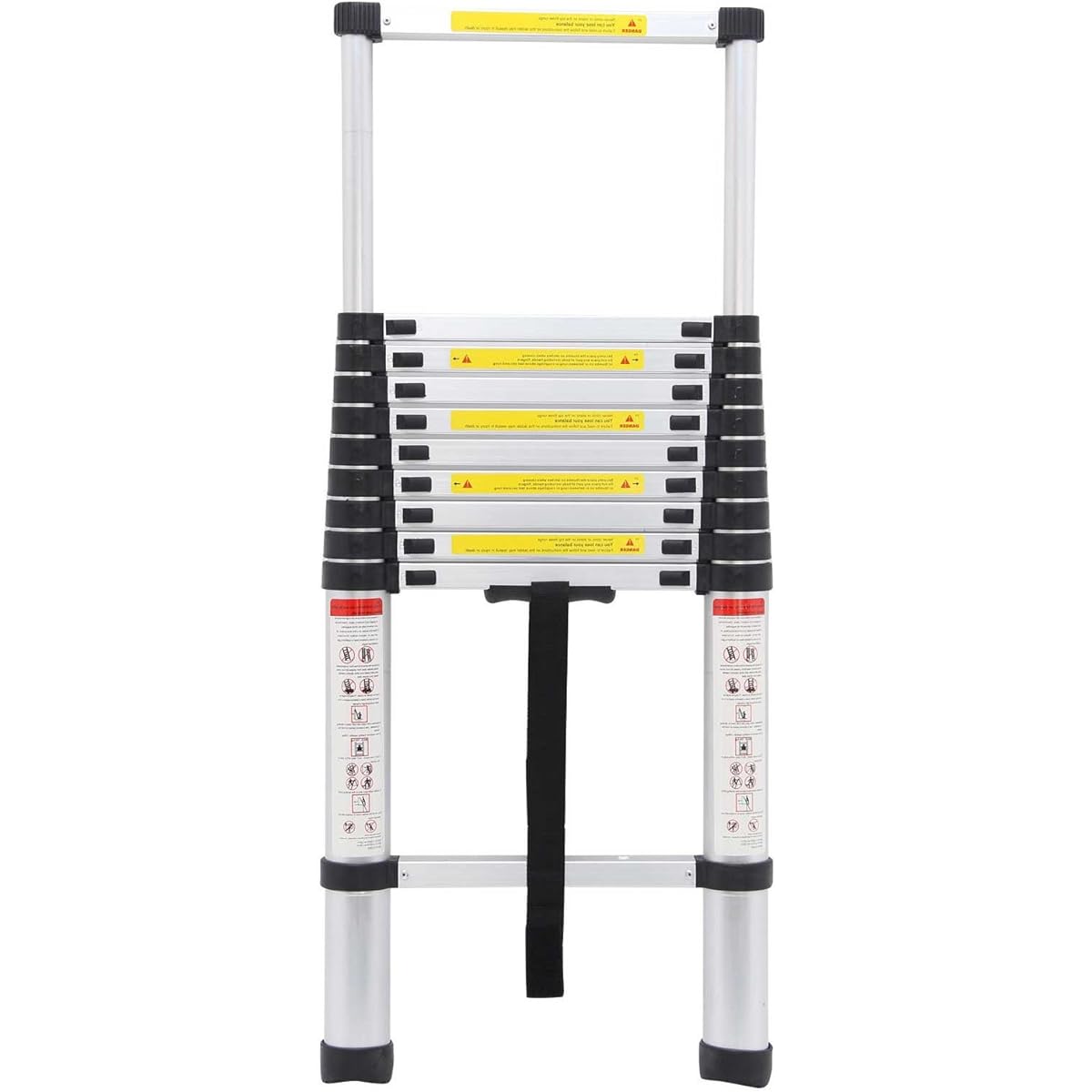 10.5Ft 3.2M Extendable Alminium Ladders Telescopic Folding Extending Portable 11 Steps Loft Extension Ladder DIY Multi Purpose Ladder UK Stock