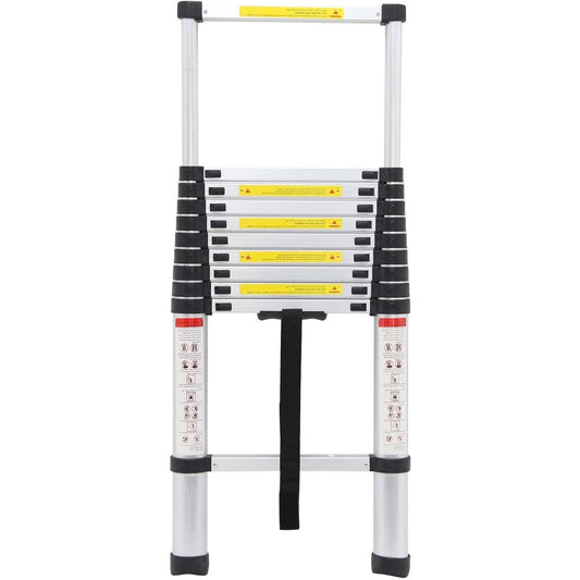 10.5Ft 3.2M Extendable Alminium Ladders Telescopic Folding Extending Portable 11 Steps Loft Extension Ladder DIY Multi Purpose Ladder UK Stock