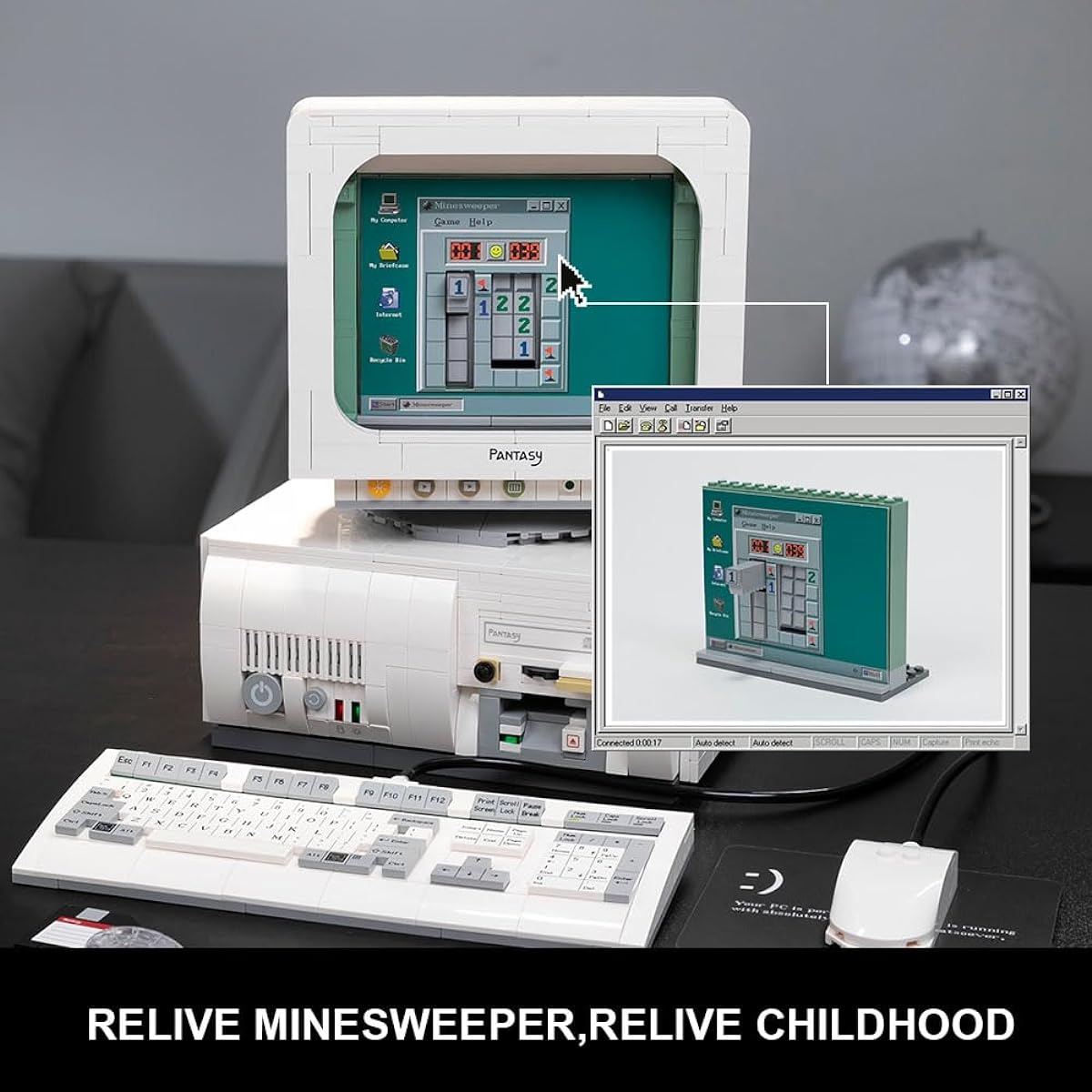 BRICKKK PANTASY Computer Building Set for Adults: Building Kits for Adults, Collectible Retro Computer Display Model Building Blocks, Creative Hobbies, Unique Gift Ideas