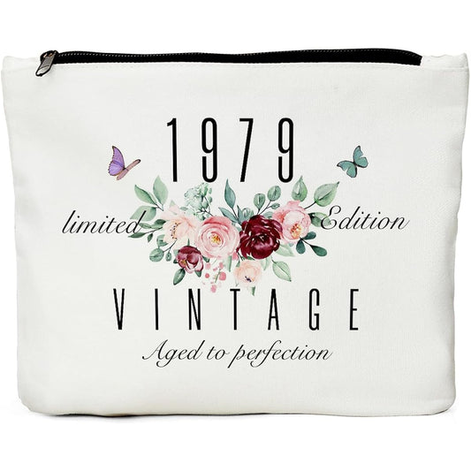 45th Birthday Gifts for Women 45th Birthday Decorations Presents for Women - Best 45th Birthday Gift Ideas for Mom, Wife, Friend, Coworker, Aunt, Boss - 1977 Limited Edition Makeup Bag