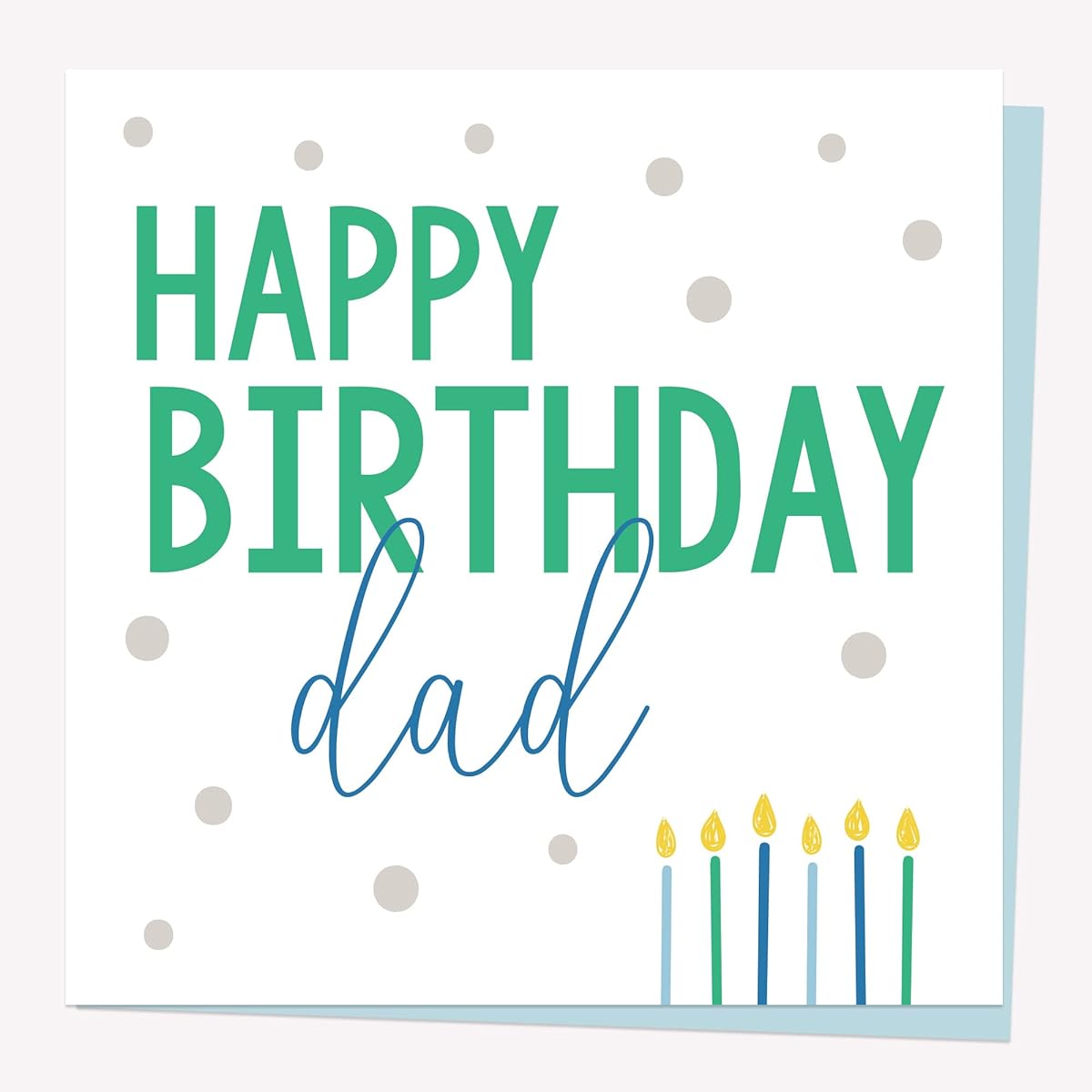 Dotty about Paper Birthday Cards for Dad - Premium Greetings Cards (Happy Birthday Candles)