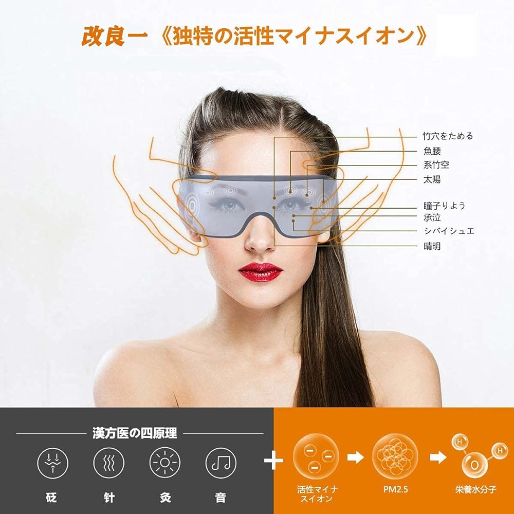 Eye beauty eye warmer unisex eye care (unique active negative ions 4D airbag latest graphene heating technology) music function 1200mah battery USB charging Respect for the Aged Day Father's Day Friends Gift Skilled Factory