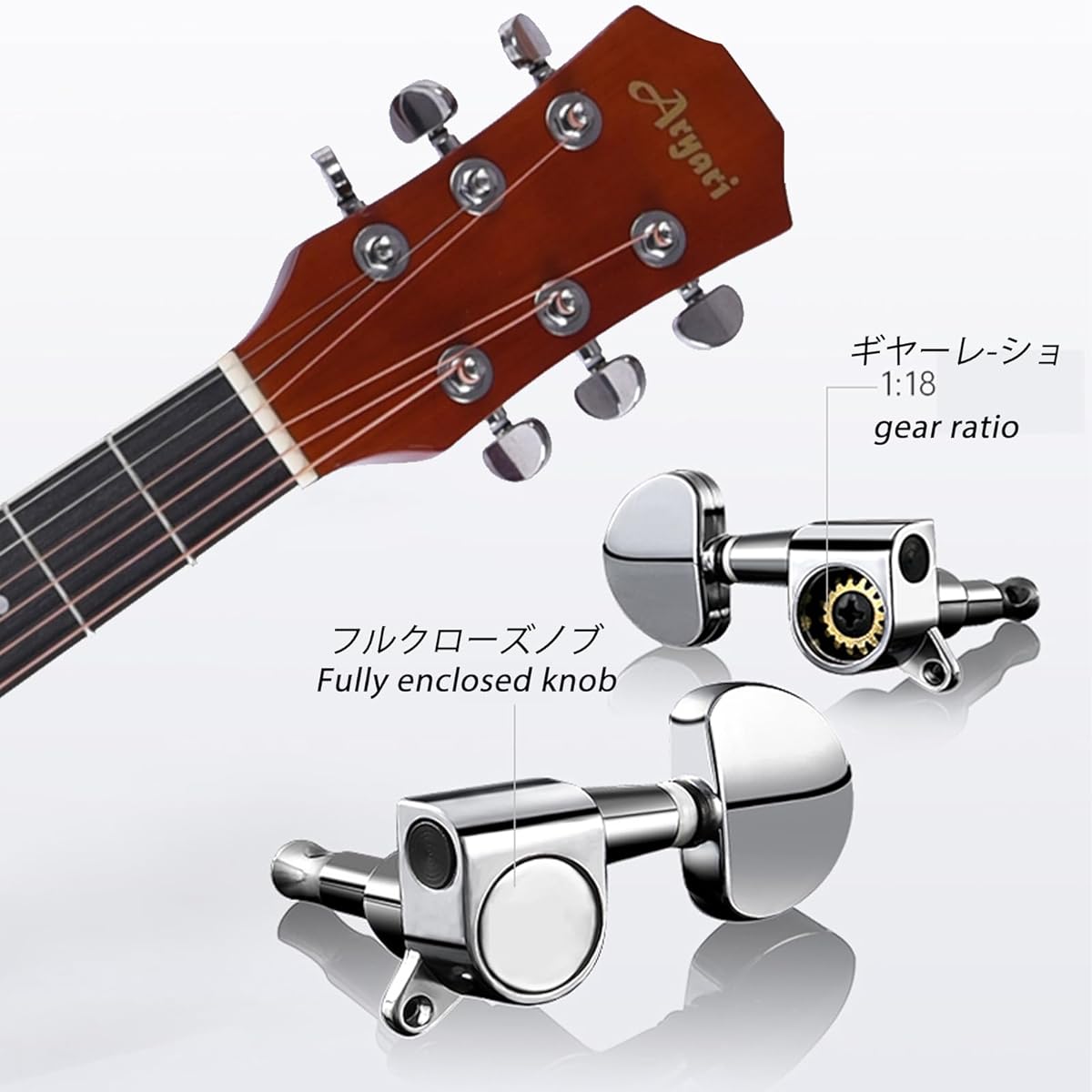 Aryari Electric Acoustic Guitar Left-handed Acoustic Guitar Beginner Set 41'' Acoustic Guitar for Adults and Students 4/4 Acoustic Electric Guitar for Beginner (Storage bag, strings, capo, pick, strap, etc. included) Wood color Left-handed 41''
