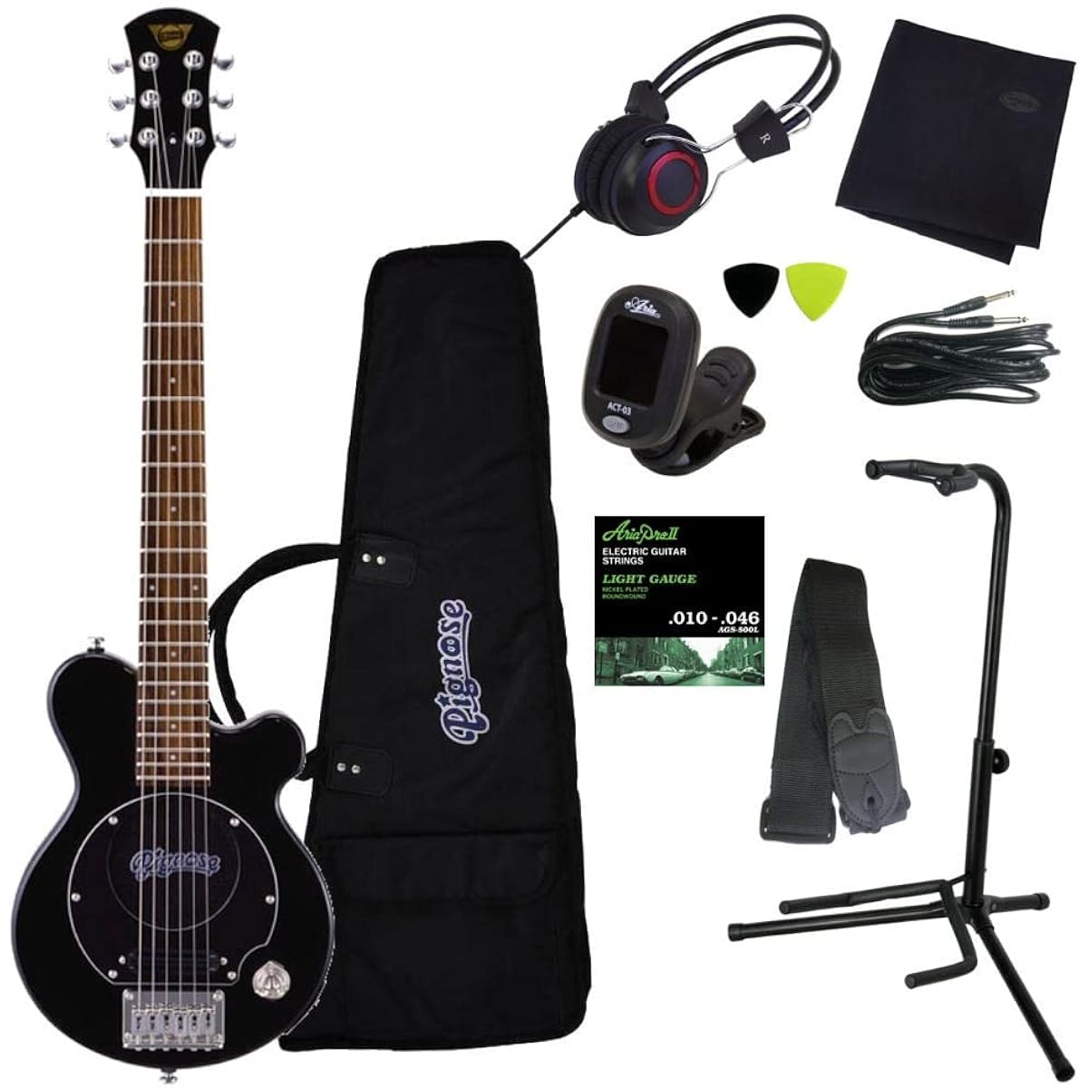 [Electric luxury 10-piece set] Pignose PGG-200 Mini guitar with built-in speaker/BK