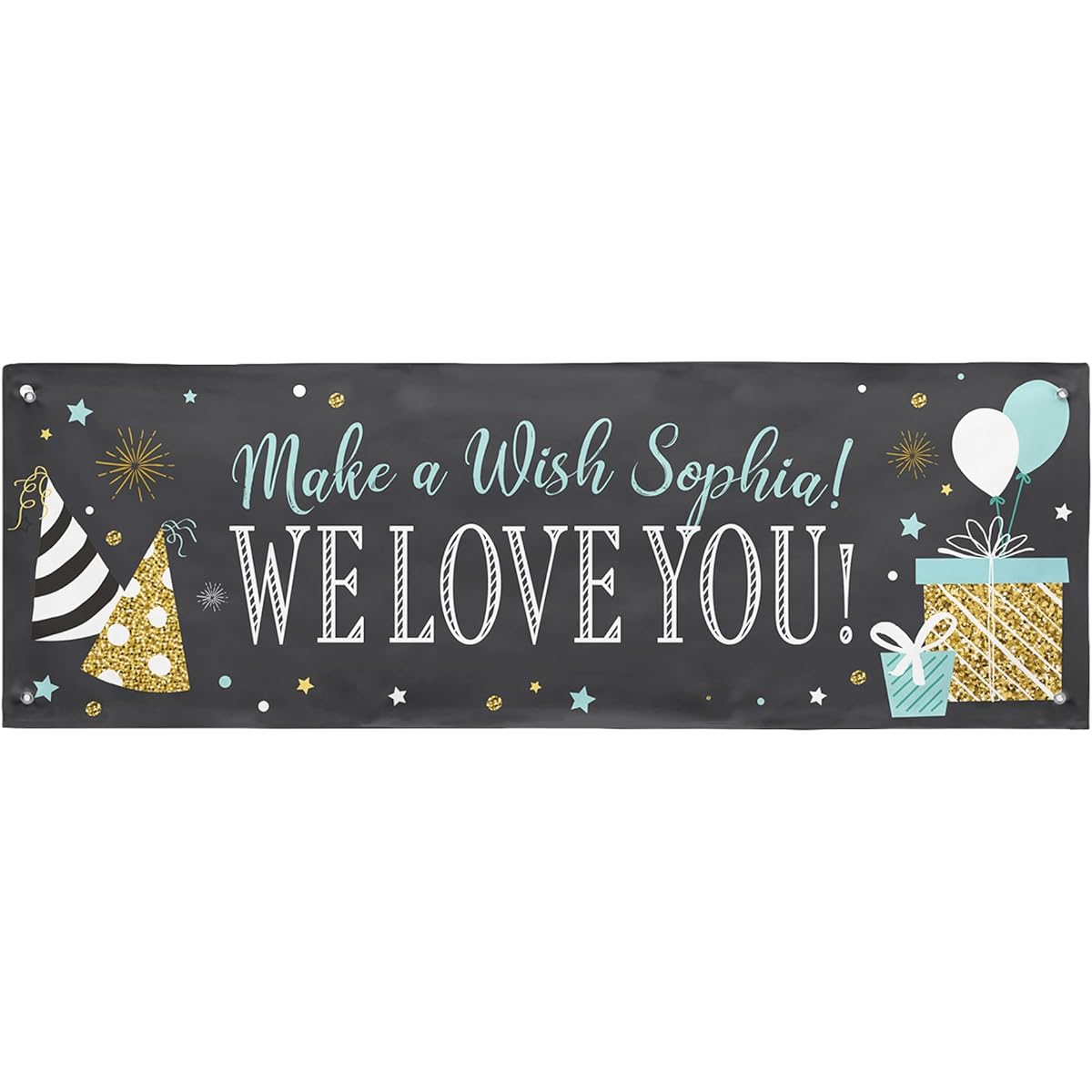 Let's Make Memories Personalized Chalkboard Celebration Banner - Party Banner - Customized Banner - Unique Party Decor - 6' Length