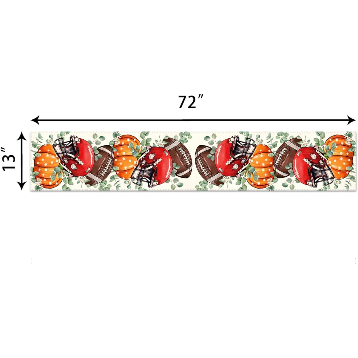 BLKWHT Fall Football Pumpkin Table Runner Fall Thanksgiving Table Decoration Kitchen Dining Coffee Indoor Outdoor Home Party Decoration 13 x 72 inches SK129