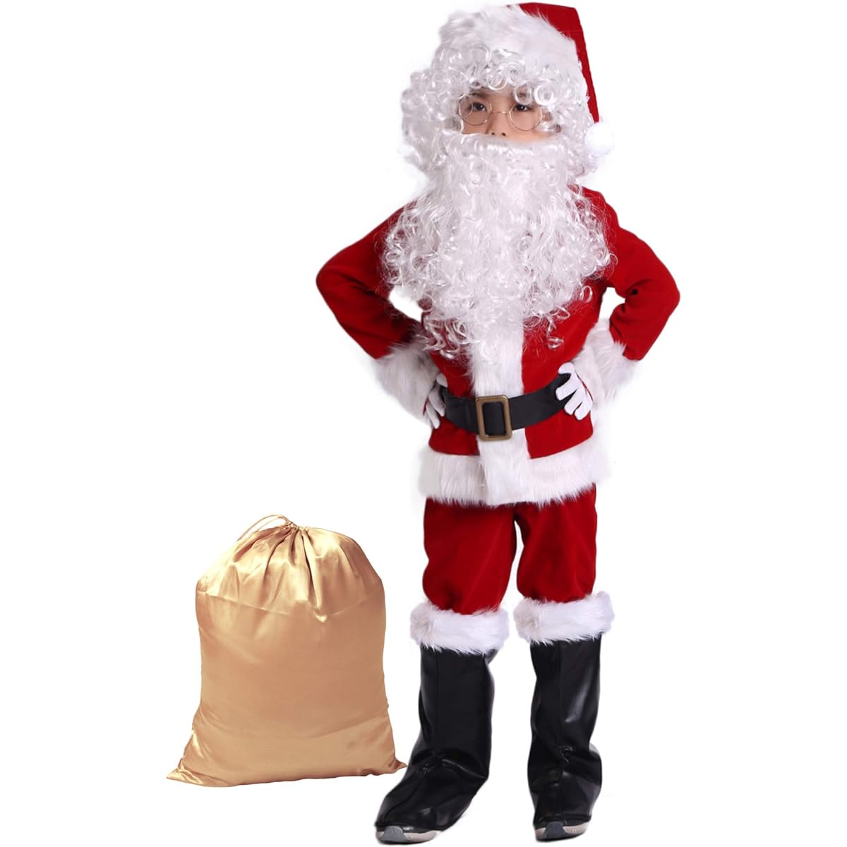 Takuvan 10 Pieces Christmas Santa Suits Kids Halloween Costumes, S, Red, TK003-S