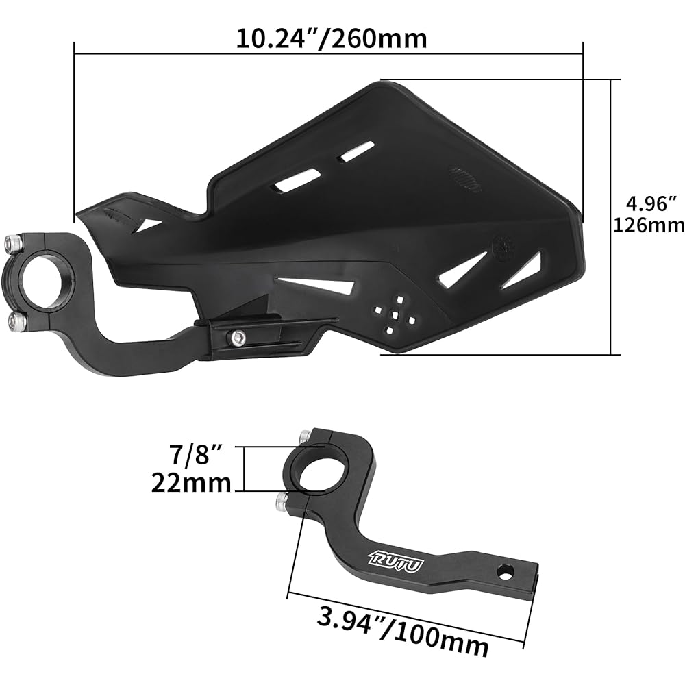 CNC Handlebar Hand Guard Protector Replacement for Dirt Bike Motocross ATV SX SXF EXC XCW Black