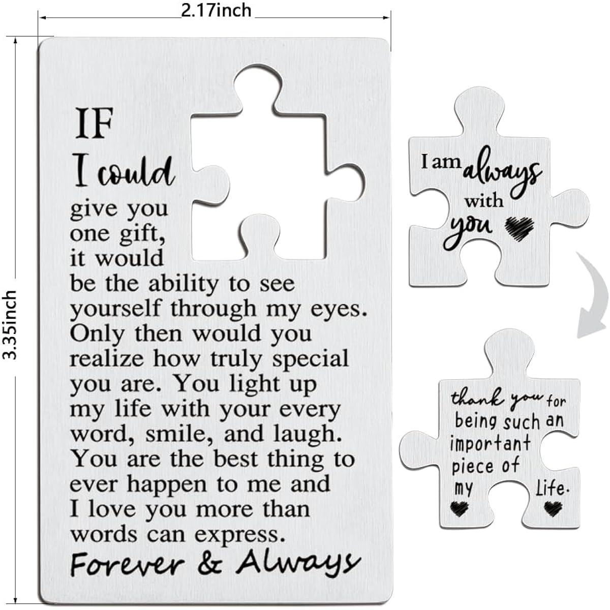 llxxeyopqdxz Anniversary Cards Gifts for Her Wallet Cards for Men Love Gifts Birthday Card Wallet for Husband Engraved Wallet Insert Cards Romantic Gifts for Husband