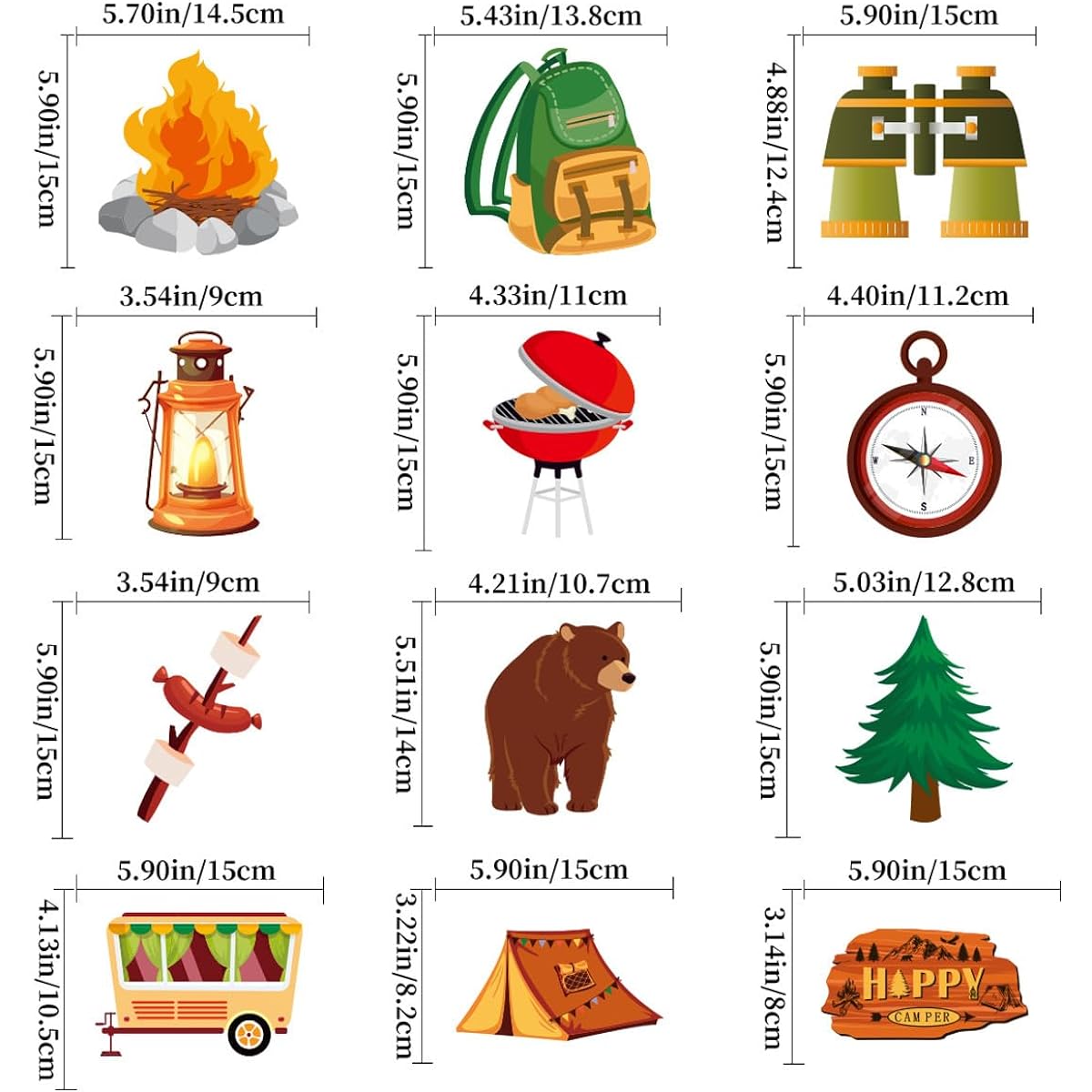 Happy Camper Party Decorations Swirl Camping Adventure Bear Tent Sign Swirl for Kids Camping Theme Baby Shower Birthday Party Indoor Outdoor Favors Supplies