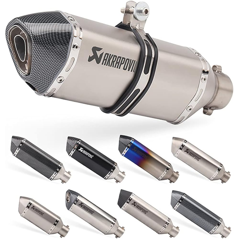 Slip-on Muffler Bike Silencer General Purpose Length 300mm 50.8mm Stainless Steel Bike Muffler Silencer Motorcycle Baffle Exhaust Pipe Exhaust Pipe (A)