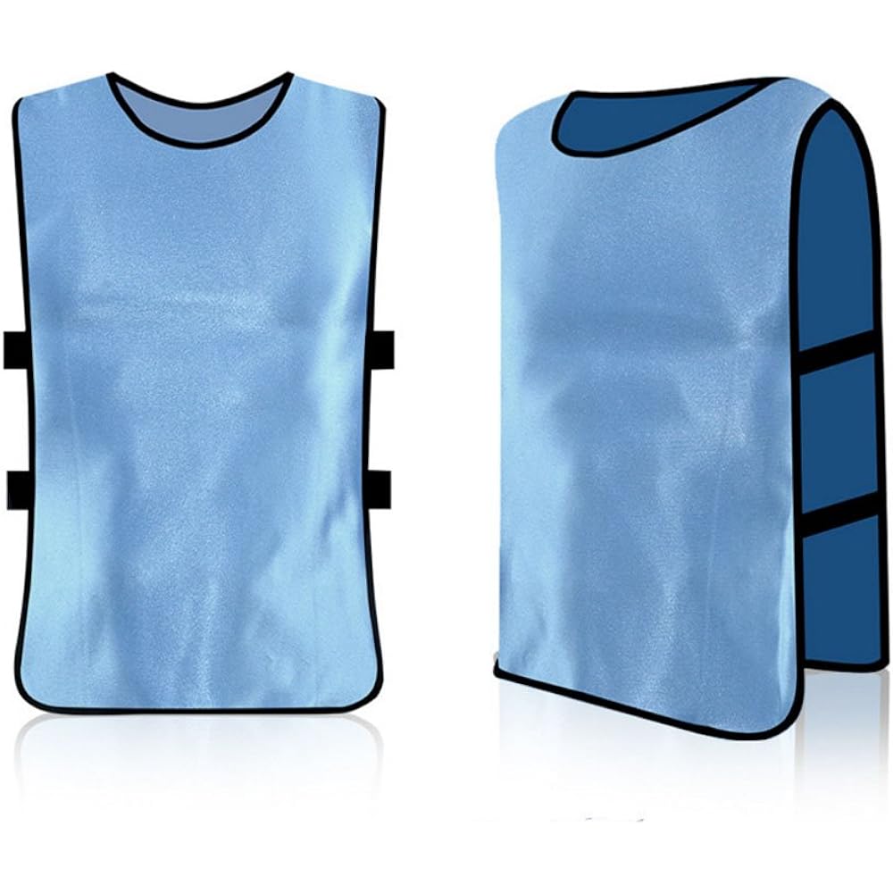 Soccer Bibs, Training Bibs, Soccer Events, Premium Polyester, Comfortable, Comfortable, Elasticity, Quick Drying, Sweat Absorbent, Lightweight, Breathable, Set of 12, Blue