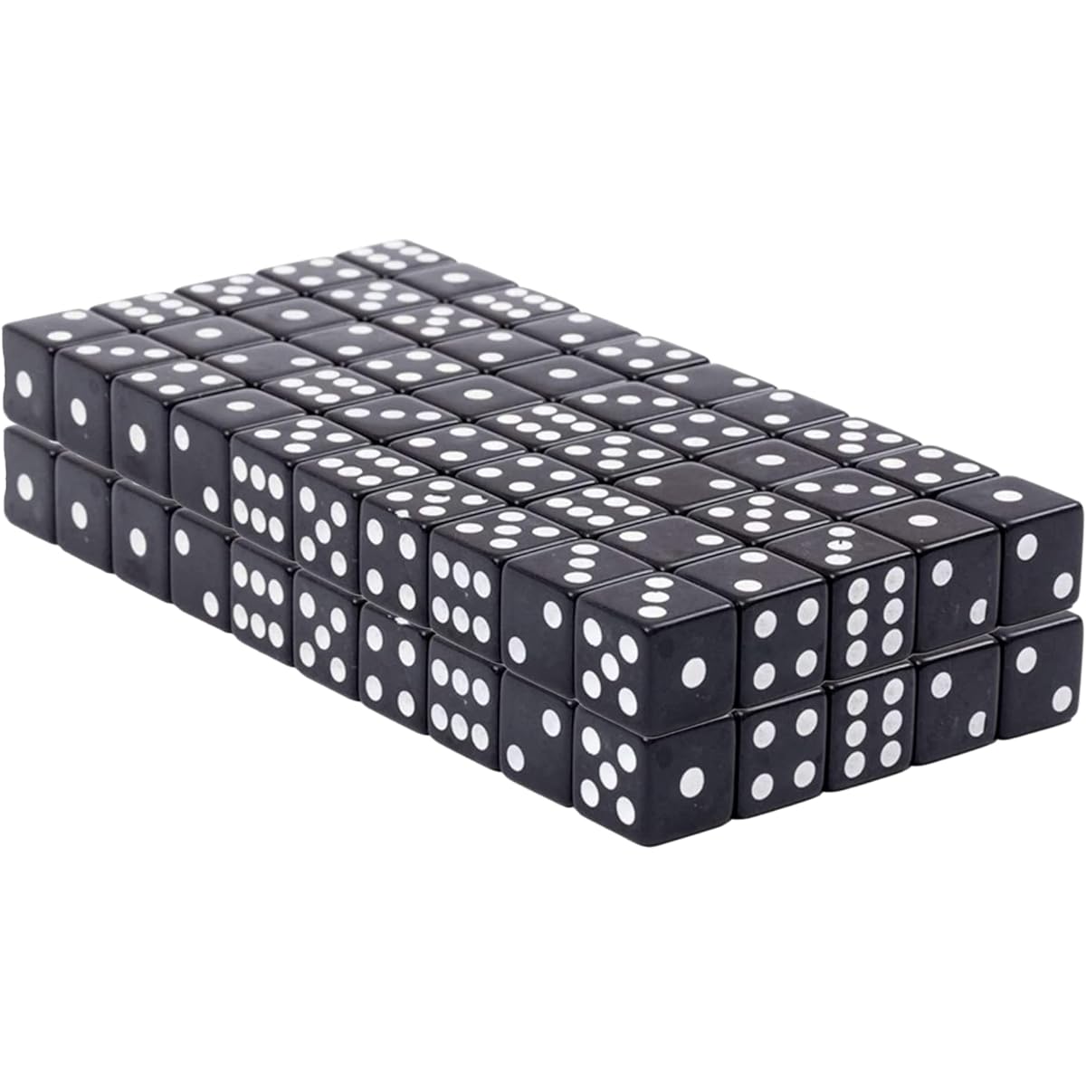 Regal Games 6-Sided Opaque Gaming Dice, Standard 16mm Size (100 Dice), Black
