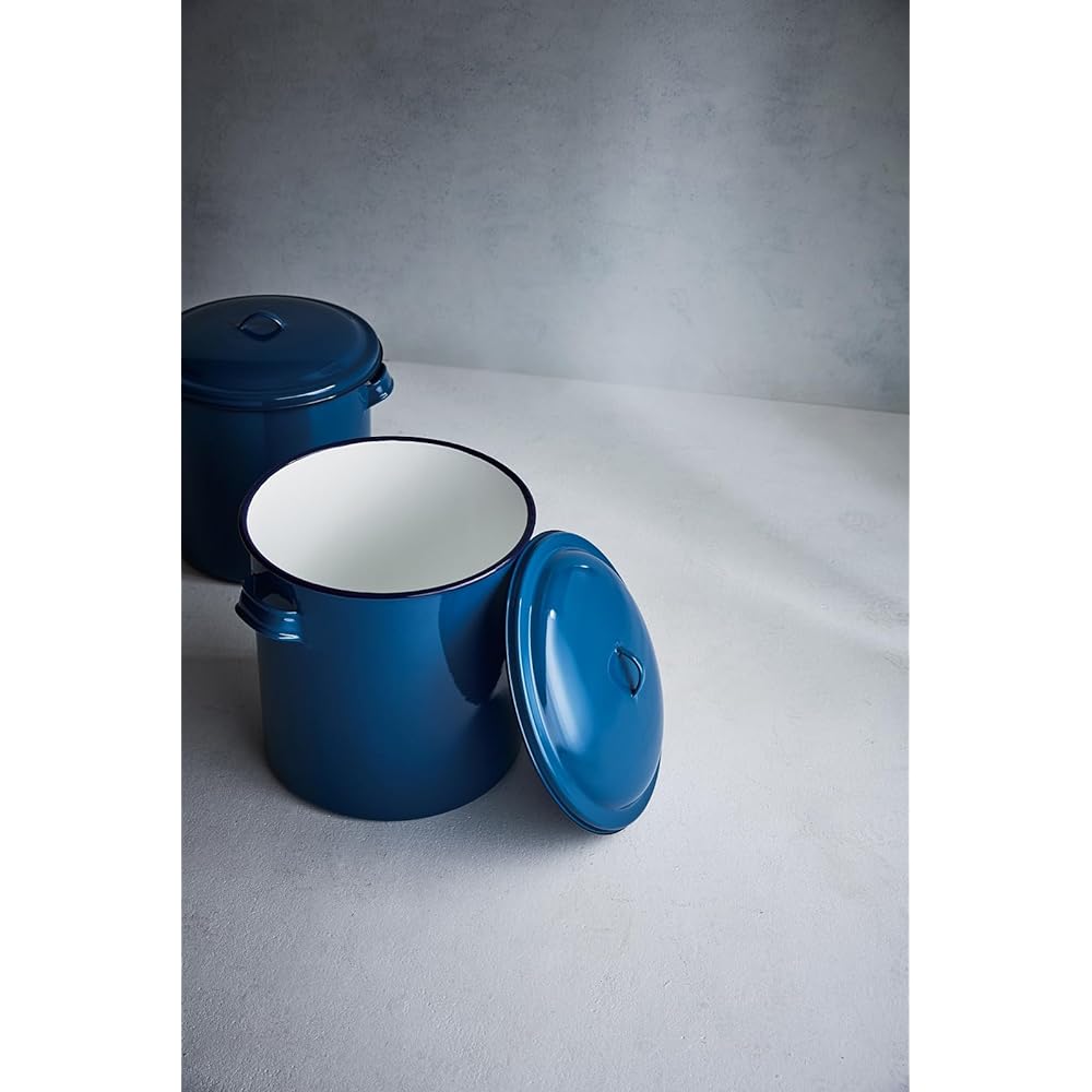 Noda Enamel Tank Enamel 25L 33cm Blue Made in Japan