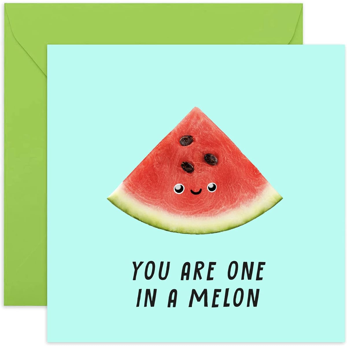 Old English Co. Fun Watermelon Thank You Cards - "One in a Melon" Well Made Cards for New Job, Exam Results, Driving Test - for Him, Her, Brother, Sister, Mom, Dad | Blank Inside, Envelope Included