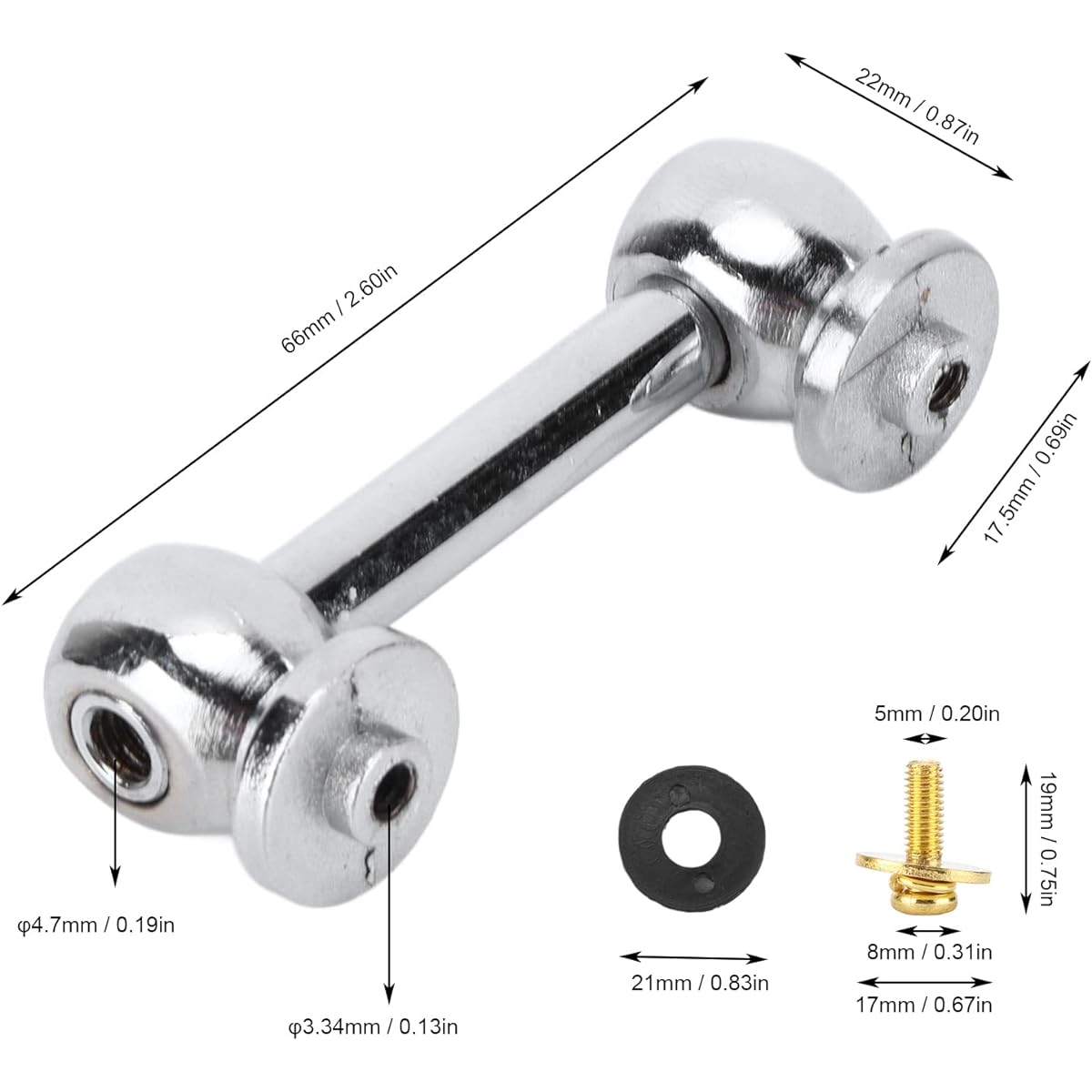 Drum Rug Metal Drum Tube Lug Snare Drum Ear with Screws and Washers for Musical Instruments Silver