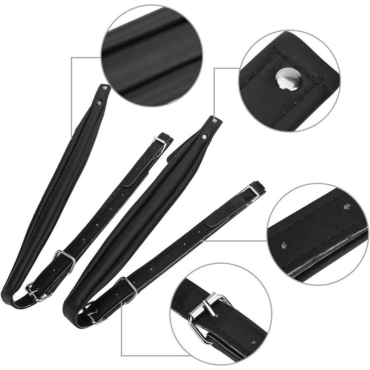 VGEBY Accordion Strap Padded Adjustable Accordion Strap Bass Strap Polyurethane Shoulder Strap for 16-120 Bass (Black), Black, default