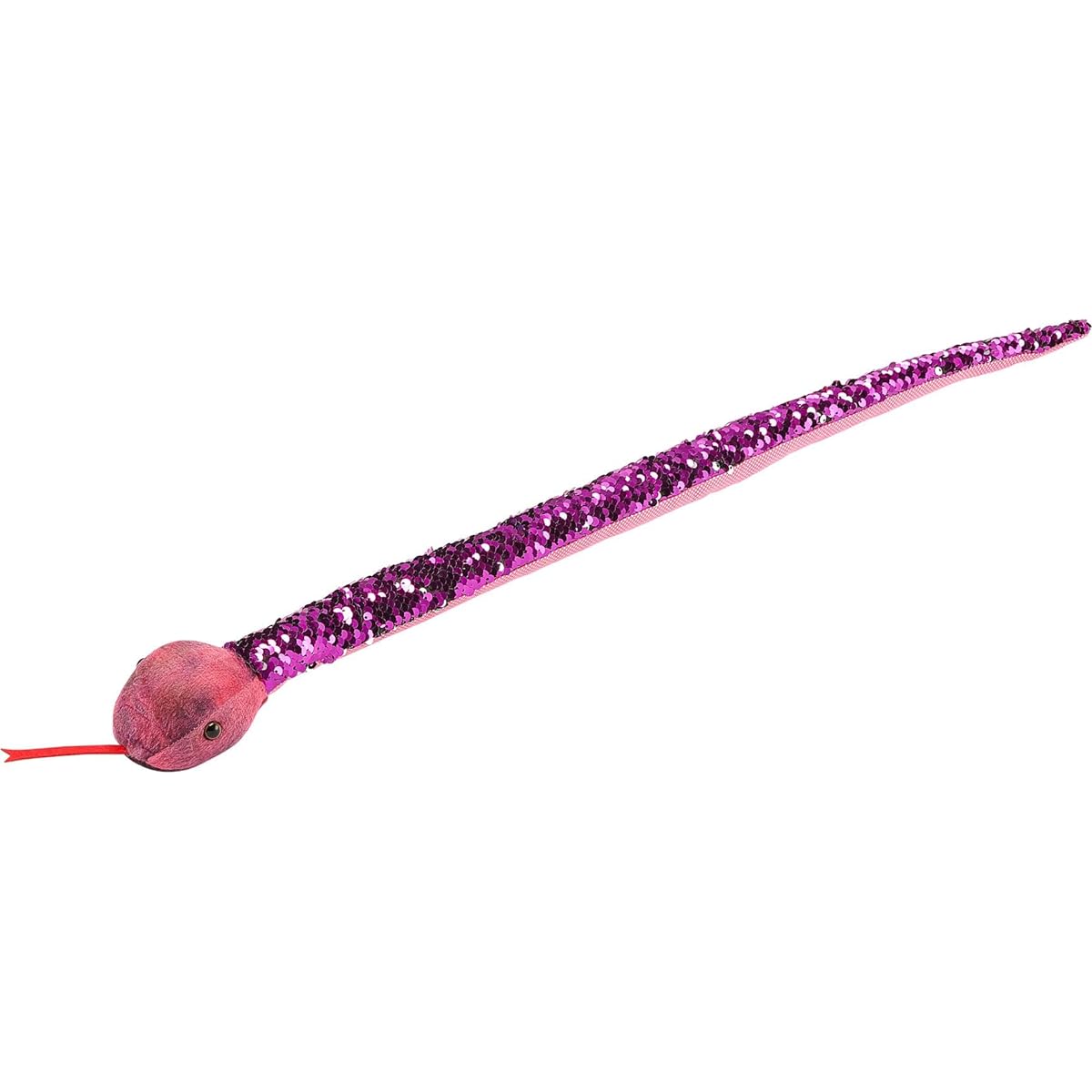 Forest & Twelfth 26" Reversible Flip Sequin Snake Plush Toy for Kids, Sensory Fidget Toy, Soft Stuffed Animal, Cool Room Decor for Girls and Boys (Violet)