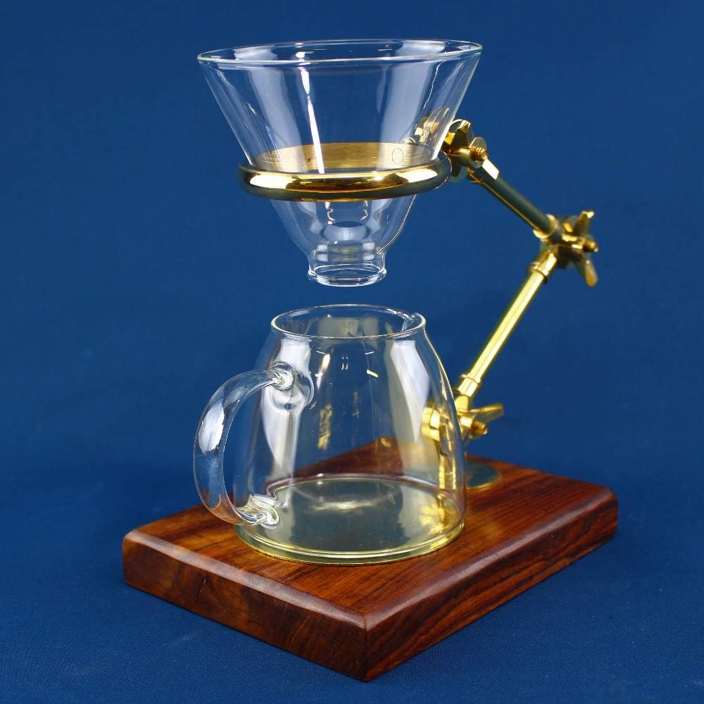 Stylish coffee server set (brass stand, dripper, glass pot) drip coffee hand drip coffee time coffee cafe dripper coffee dripper brass products