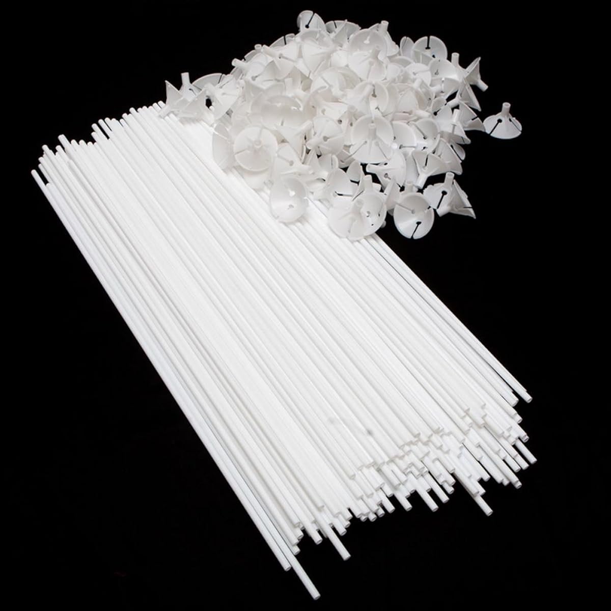 Plastic White Balloon Sticks With Cup by Century Novelty [Parallel Import]