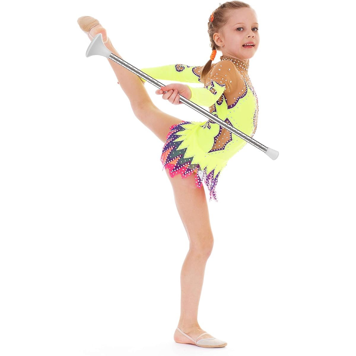 ABOAT 21" White Baton, Spinning Marching Baton, Mini Shaft Baton, Cheerleader Dance Baton (21" 2 Pack, White)