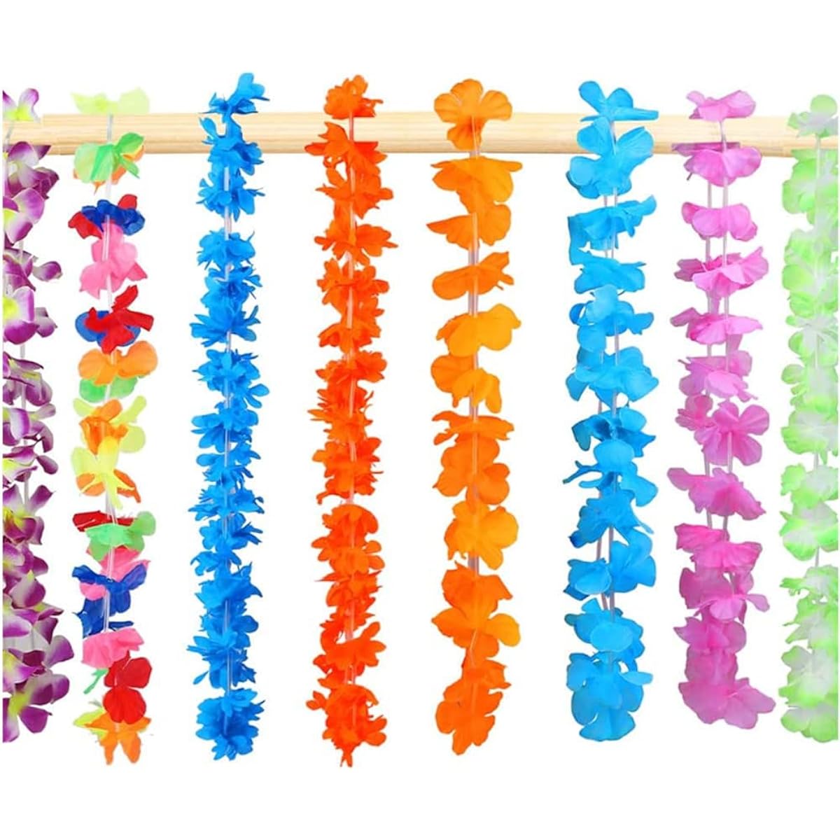 TSMJUWND 100 Hawaiian Leis Hawaiian Tropical Luau Party Decorations (Colorful)