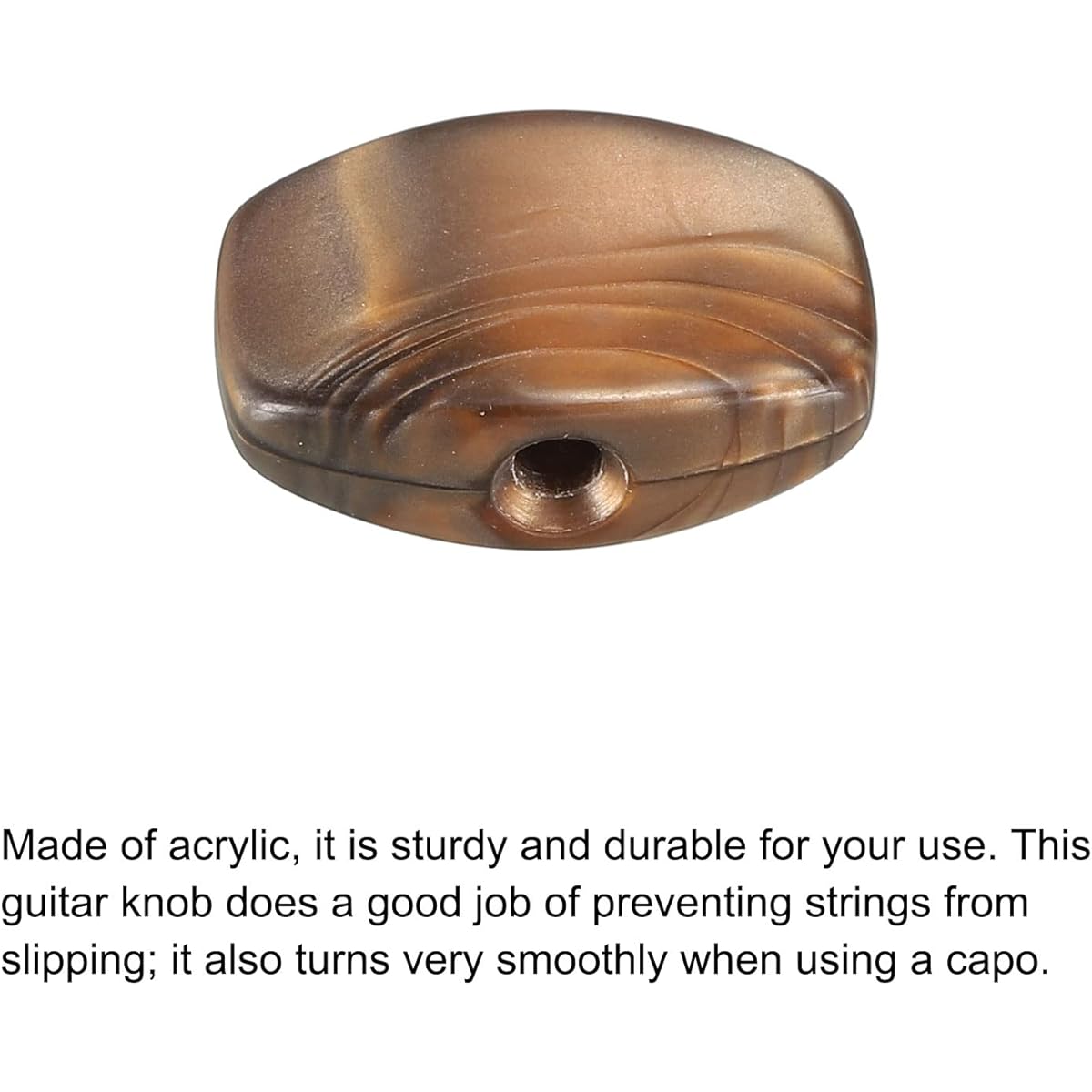 PATIKIL Guitar Tuning Peg Button Machine Head Oval Acrylic Button Brown for Electric/Folk/Acoustic Guitar with 6 Screws and 12 Ferrules