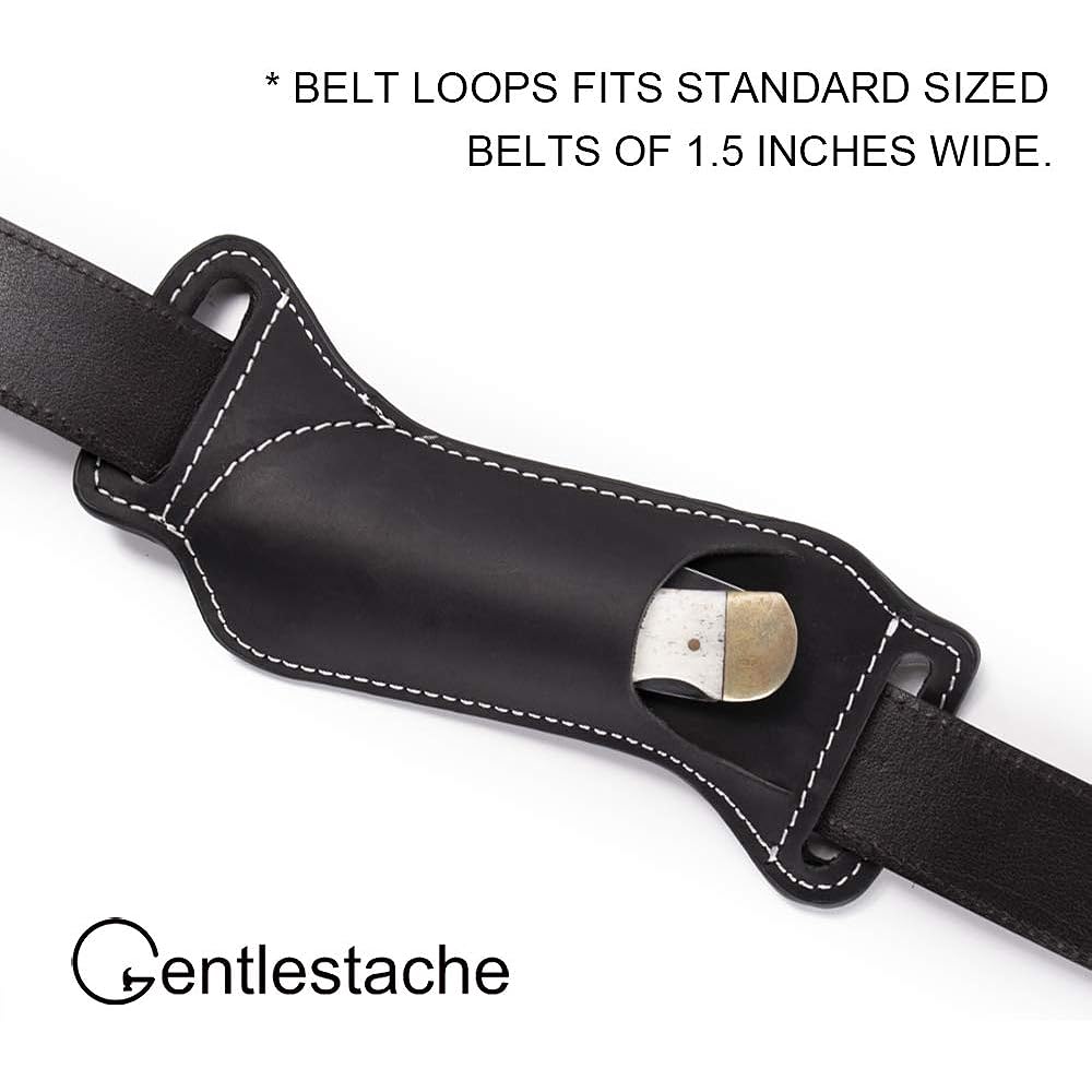 GENTLESTACHE Knife Case Leather Belt Wear Petty Knife Sheath Petty Knife Sheath Foldable Knife Cover Opinel Case Leather Bon Knife Holder Black