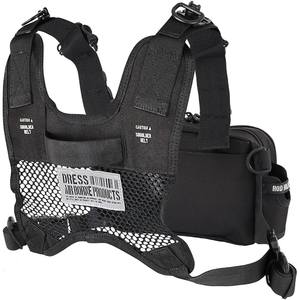 [DRESS] Tactical Chest Bag Fishing Bag Fishing Bag Rucksack Light Game Aging Eging Rod Holder Pliers Holder Large Capacity
