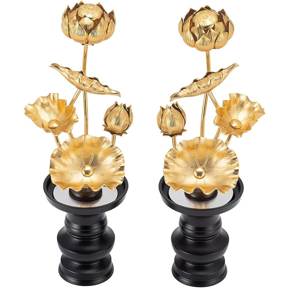 Buddhist altar shop Takita Shoten Everlasting flower with flower stand 4 cm (pair) Total height 21.5cm Buddhist altar fittings/Jouka Made in Japan Certificate included