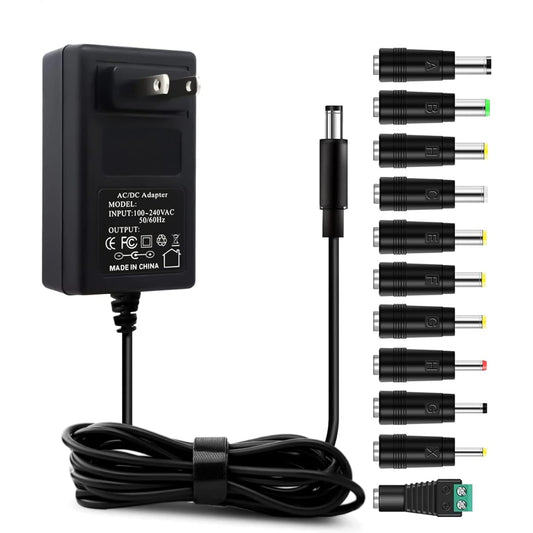 15V 1A AC Adapter Power Supply Charger [15 Volt 1 Amp Adjustable Switching Power] 200mA 300mA 350mA 400mA 500mA 600mA 700mA 800mA 850mA 900mA 1000mA 15V 1A Replaceable DC Plug for Devices