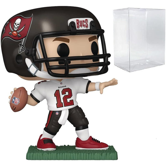 POP Football: Buccaneers Tom Brady (Away Jersey) Funko Vinyl Figure (Includes Compatible Box Protector Case), Multicolor 3.75"