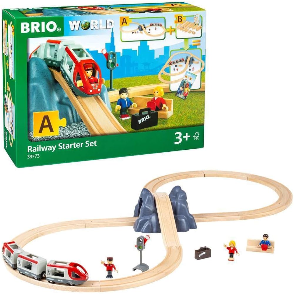BRIO WORLD Figure 8 starter set 33773 "26 pieces in total" Ages 3 and up (Electric vehicle, train, toy, wooden rail)