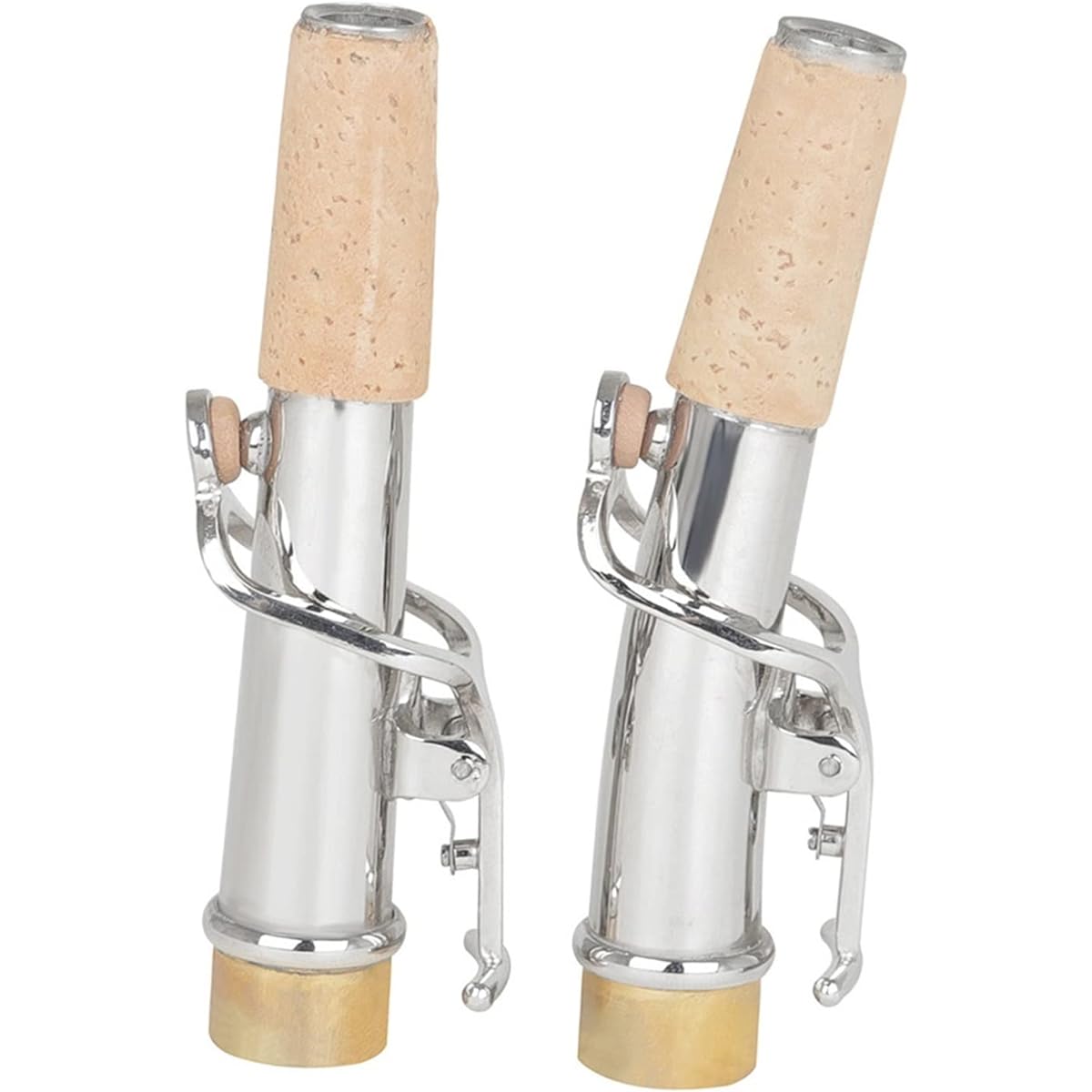 TSTS 2pcs Saxophone Neck Saxophone Straight Neck + Curved Mouth Diameter 16.7mm Woodwind Instrument Accessories Saxophone Replacement Parts