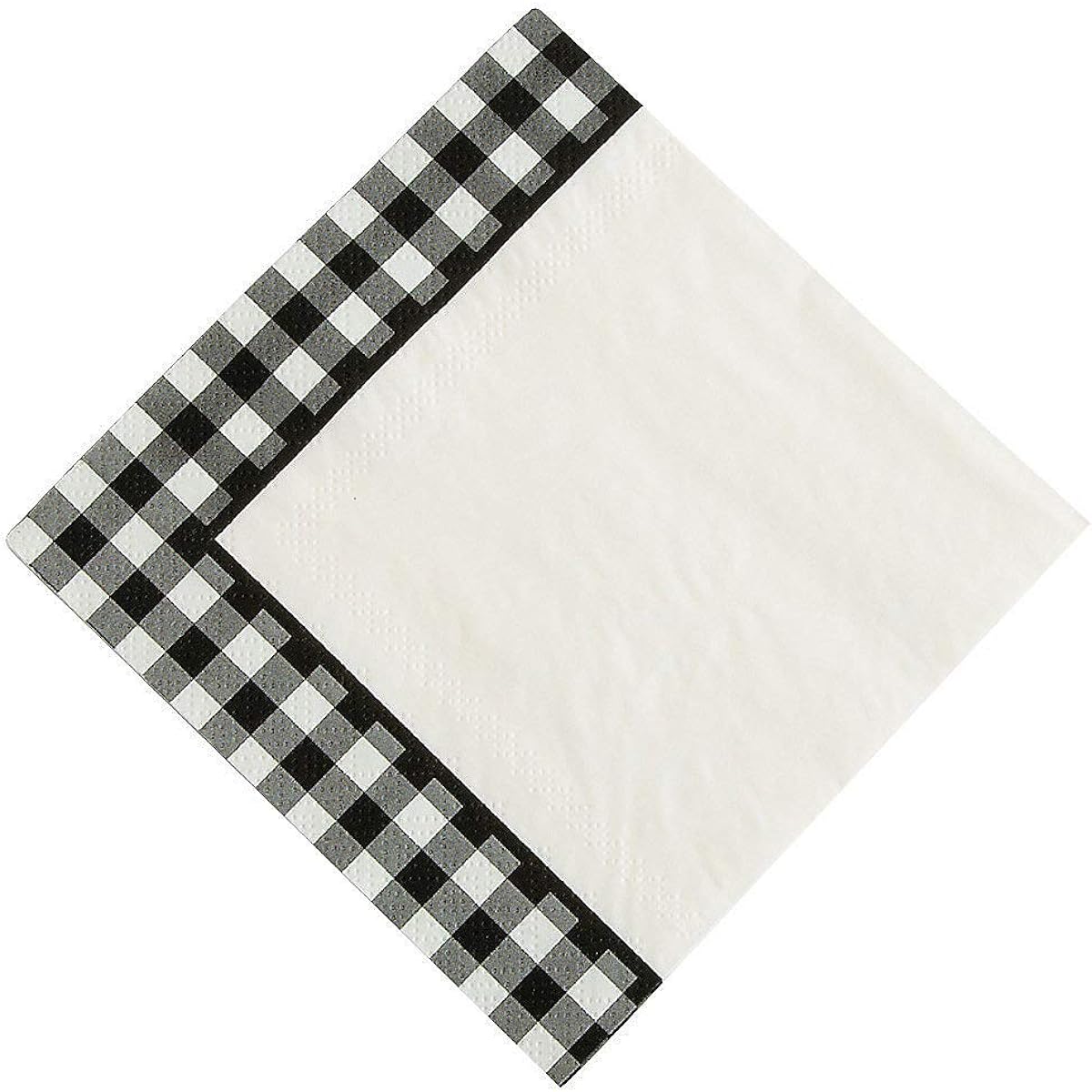 Fun Express - Black Gingham Beverage Napkins for Parties - Party Supplies - Printed Tableware - Printed Napkins - Party - 16 Piece
