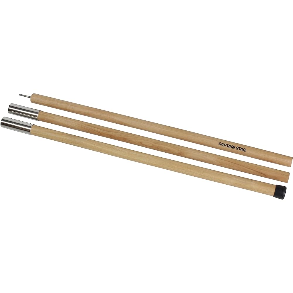 CAPTAIN STAG Captain Stag CS Classics Wooden Pole 240 3 Pieces UP-2651 Natural Assembly Size: (Approx.) Φ32 x Length 1600mm (2 connections) ~ 2400mm (3 connections)