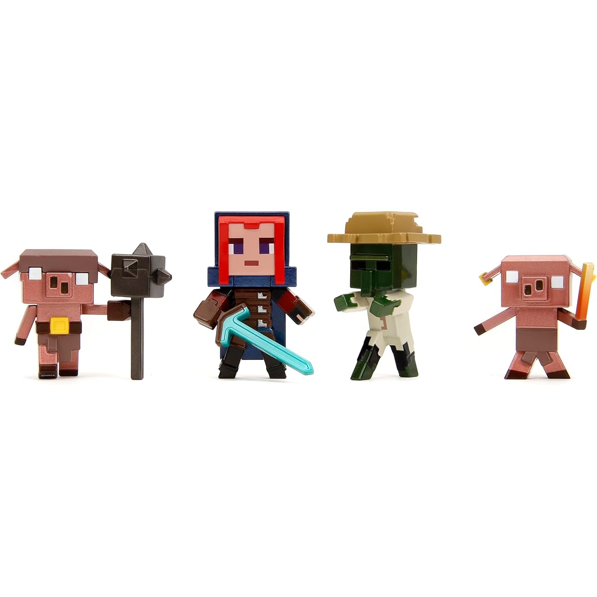 Minecraft Diecast Figures 2.5" Pack of 4 Kids and Adult Toys