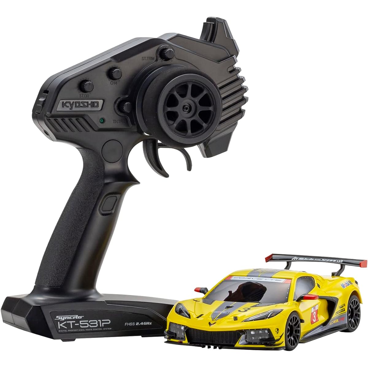 Kyosho Kyoso Mini-Z RWD Series Ready Set Chevrolet Corvette C8.R Yellow 32342Y