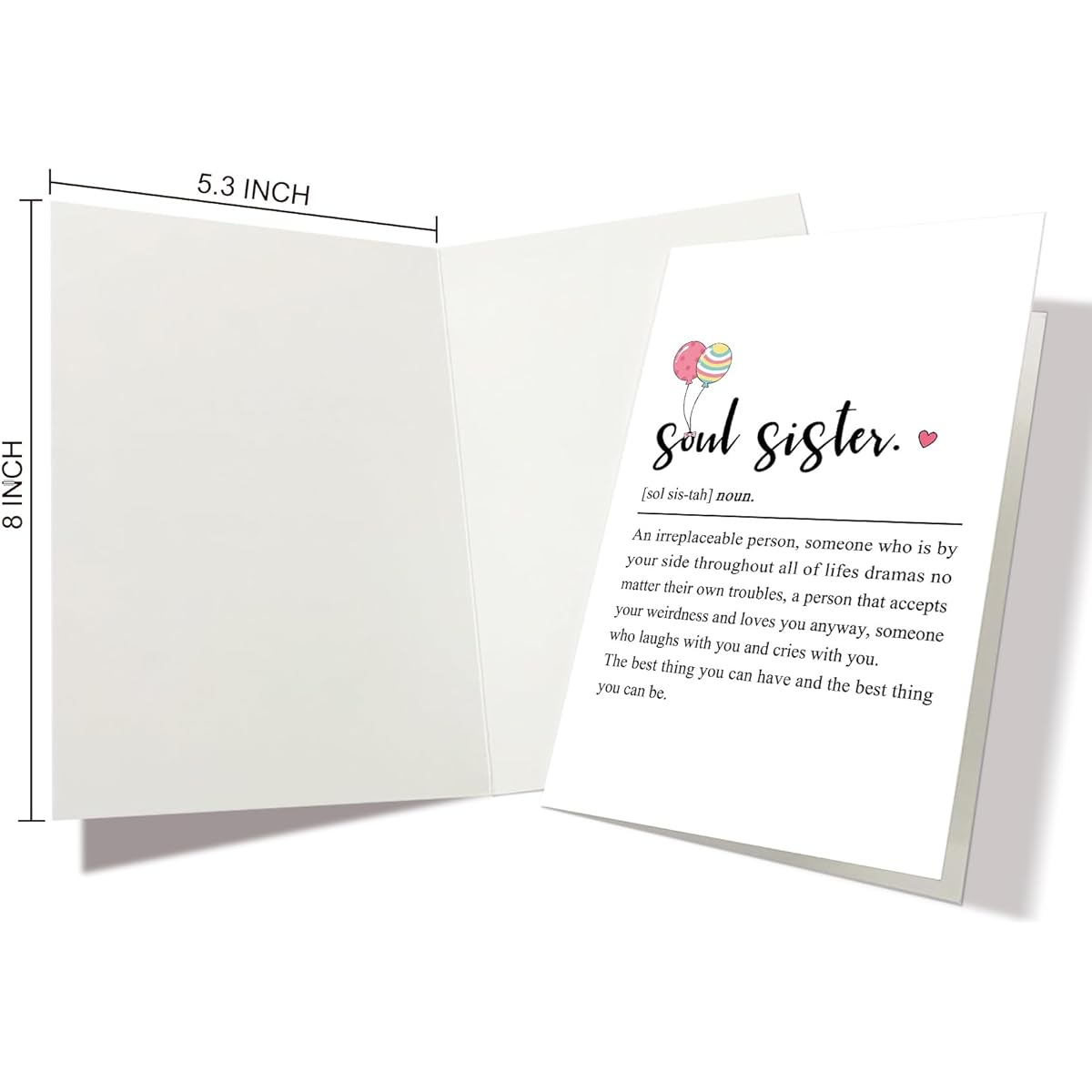 Soul Sister Definition Card Best Friend Birthday Card Friendship Card for Bestie BFF Unique Birthday Card Galentine's Day Card for Women/Girl/Ladies/Her