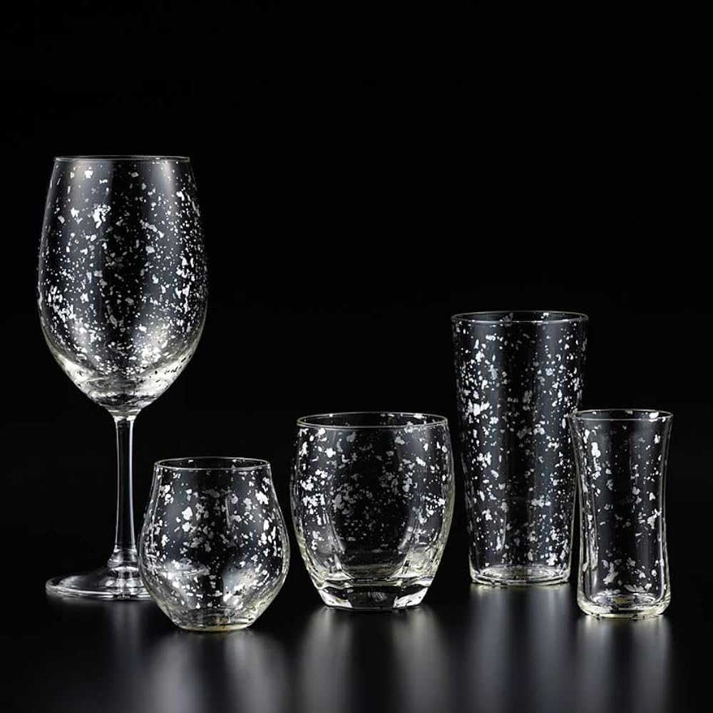[Hakuichi Japanese paper wrapping] Stardust beer glass silver