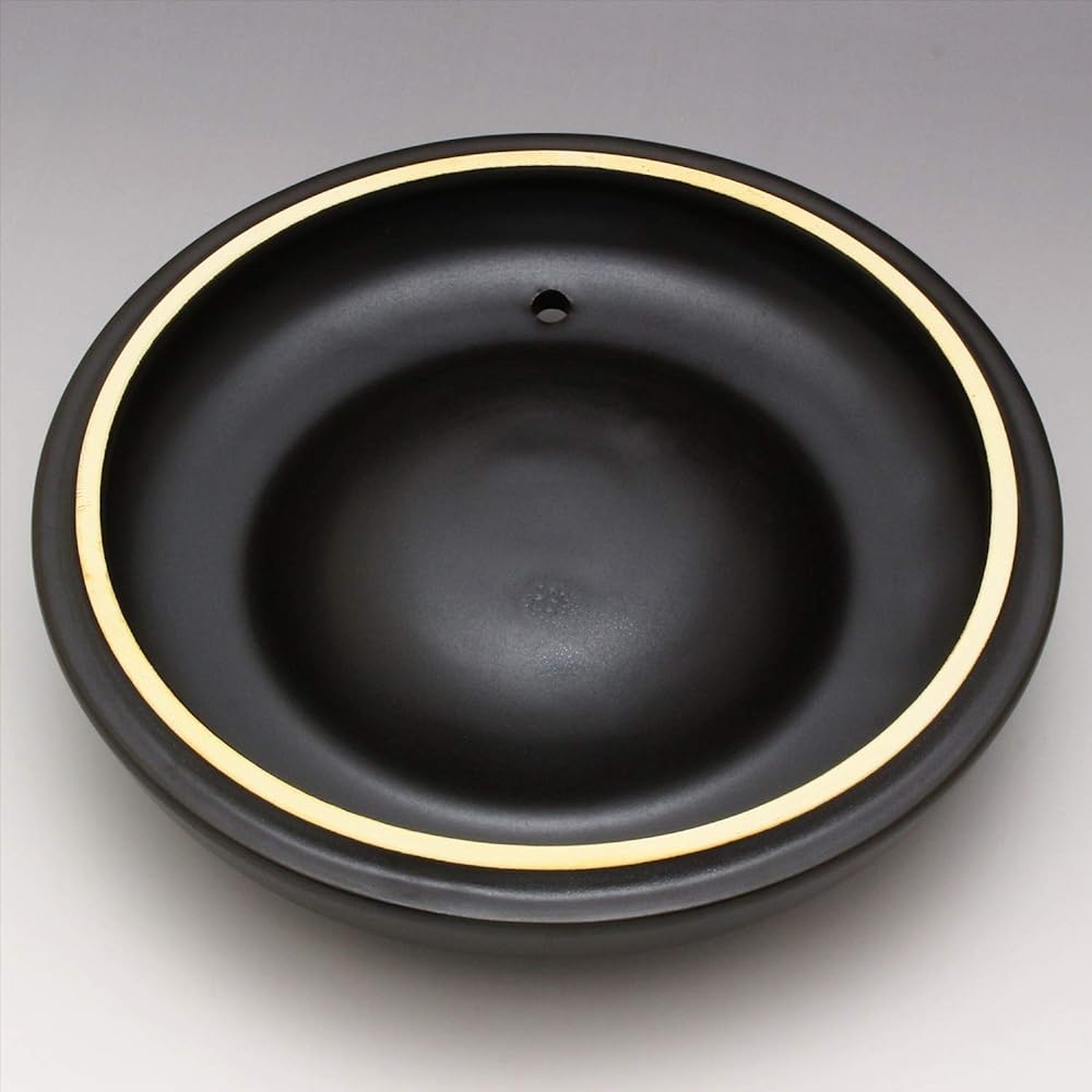 Tokoname Ware Manly Daruma Earthen Pot No. 8 Black K131007