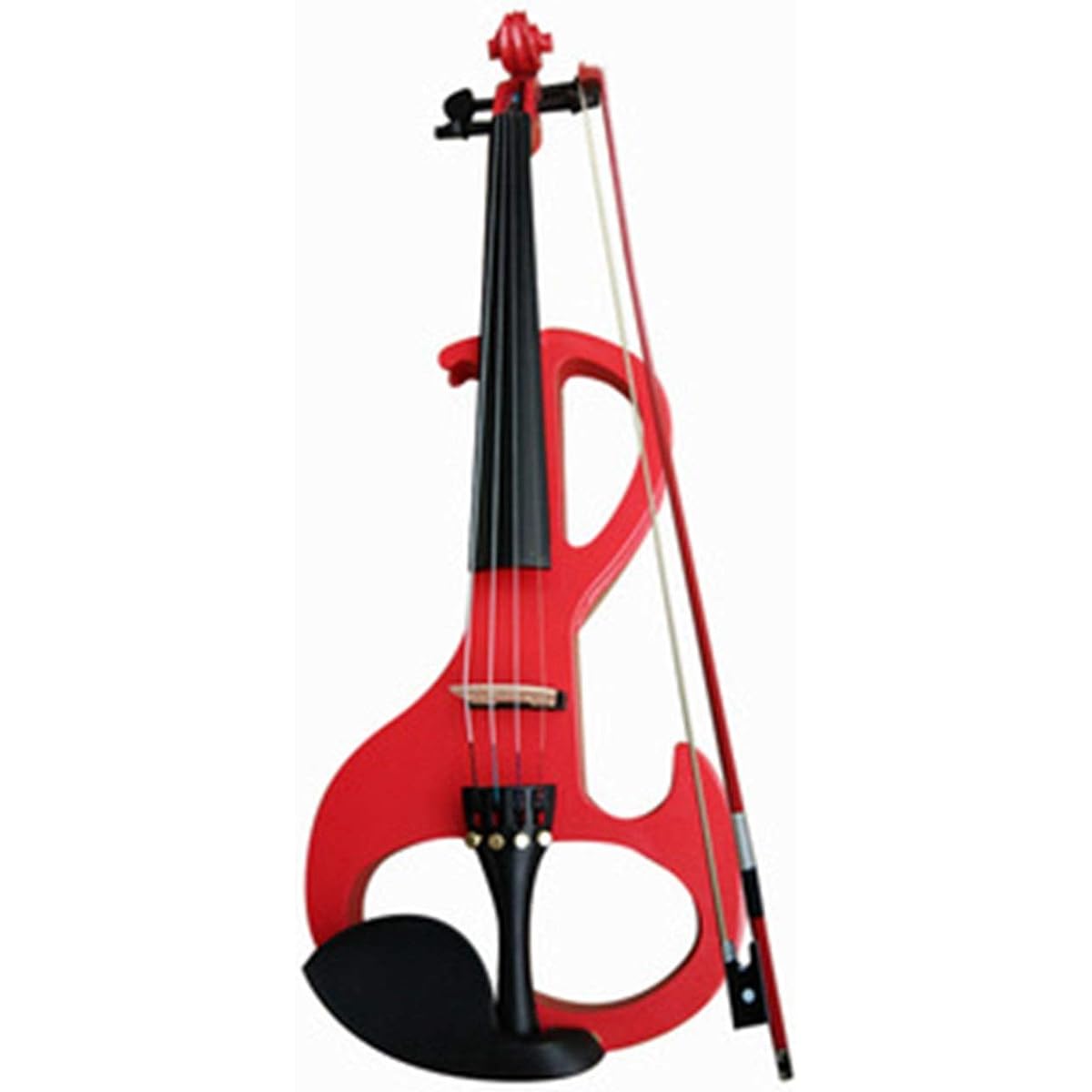 Violin Fully Handmade High-End Performance White Red Electronic Violin Electric Acoustic Violin Musical Instrument (Color: Red)