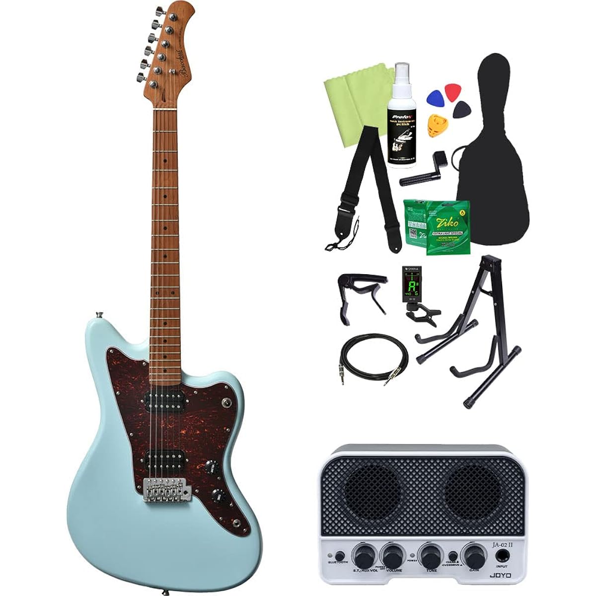 Bacchus BJM-3-RSM/M Electric Guitar Beginner 14-piece Set [Includes Bluetooth Mini Amplifier] BLK Bacchus