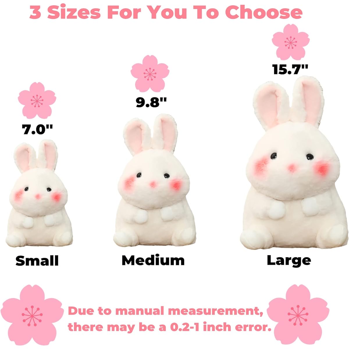 CHDGIOHA 2024 Easter Bunny Plush Toy, Cute Bunny Soft Stuffed Toy, Easter Birthday White Bunny Stuffed Pillow, Children's Stuffed Toy (Large Bunny 15.7 Inches)