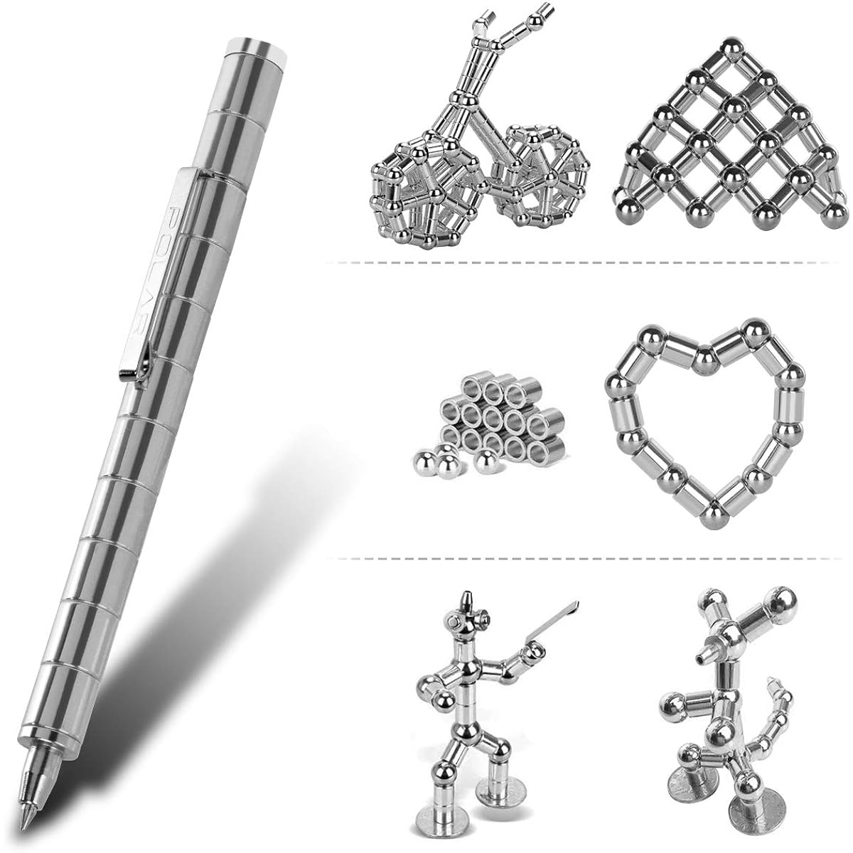 asuku Magnetic Sculpture Building Toys Building Blocks Relieve Pressure Fidget Gadgets Stress Relief Boredom ADHD Autism Office Home Decor Creative Magnetic Pen