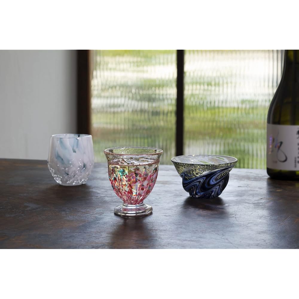 ADERIA Tsugaru Vidro Sake August Milky Way 50ml Made in Japan Cosmetic Box Sake Cup Sake Glass Cold Sake Choko Sake Cup Sake Cup Stylish Gift Present Celebration Father's Day Mother's Day Respect for the Aged Sixtieth Birthday Traditional Craft F75128