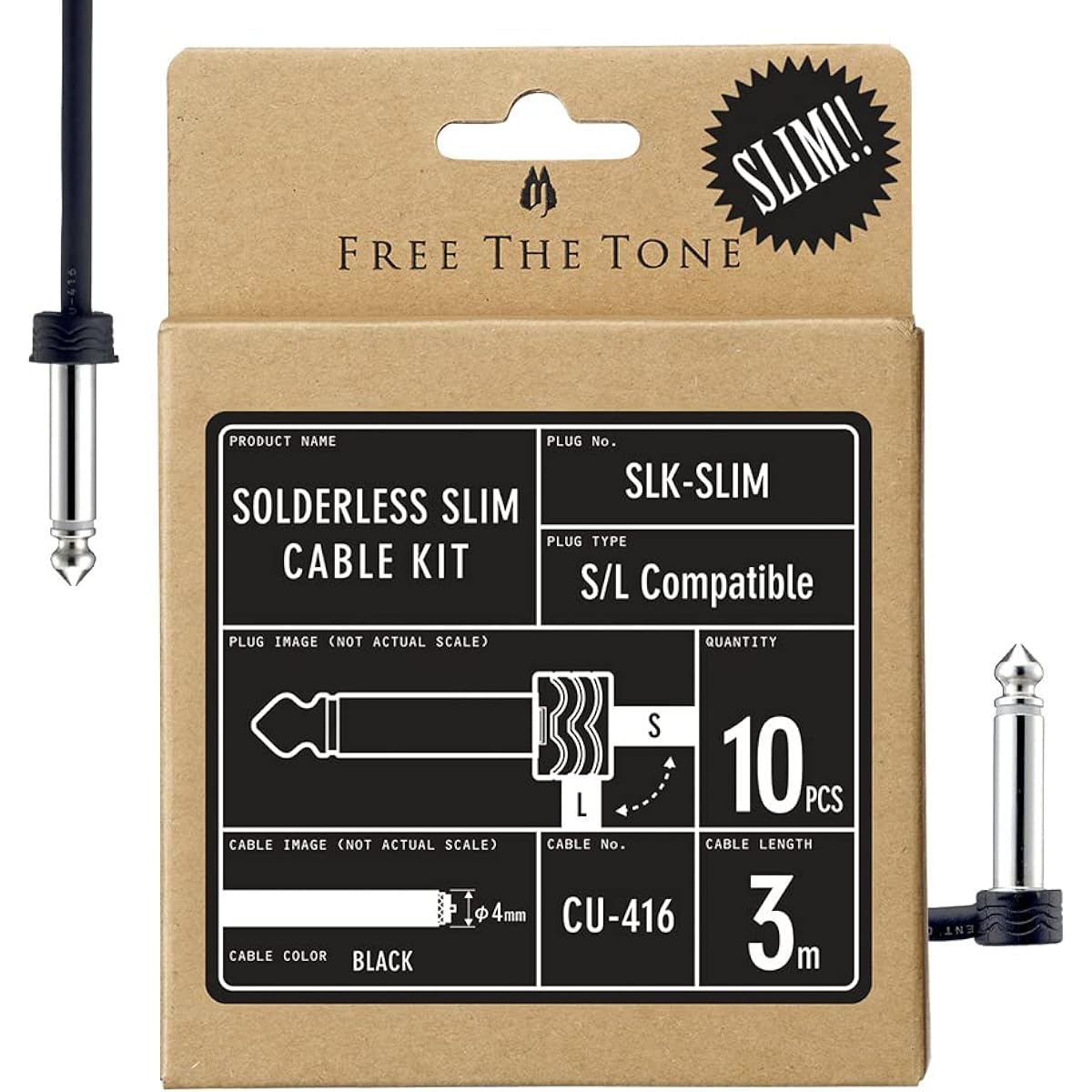 Free The Tone/SLK-SLIM Solderless Slim Cable Kit Patch Cable Kit Free The Tone