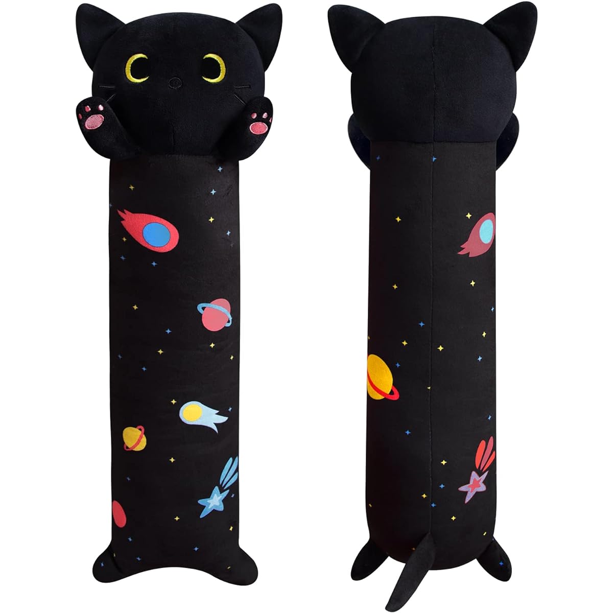 MUFEIRUO Long Cat Plush Toy Long Cat Pillow 19.5 Inch Cute Long Cat Plush Soft Cute Long Cat Plush Black Cat Plush Long Space Cat Pillow Stuffed Animal Cat Toy for Kids Birthday