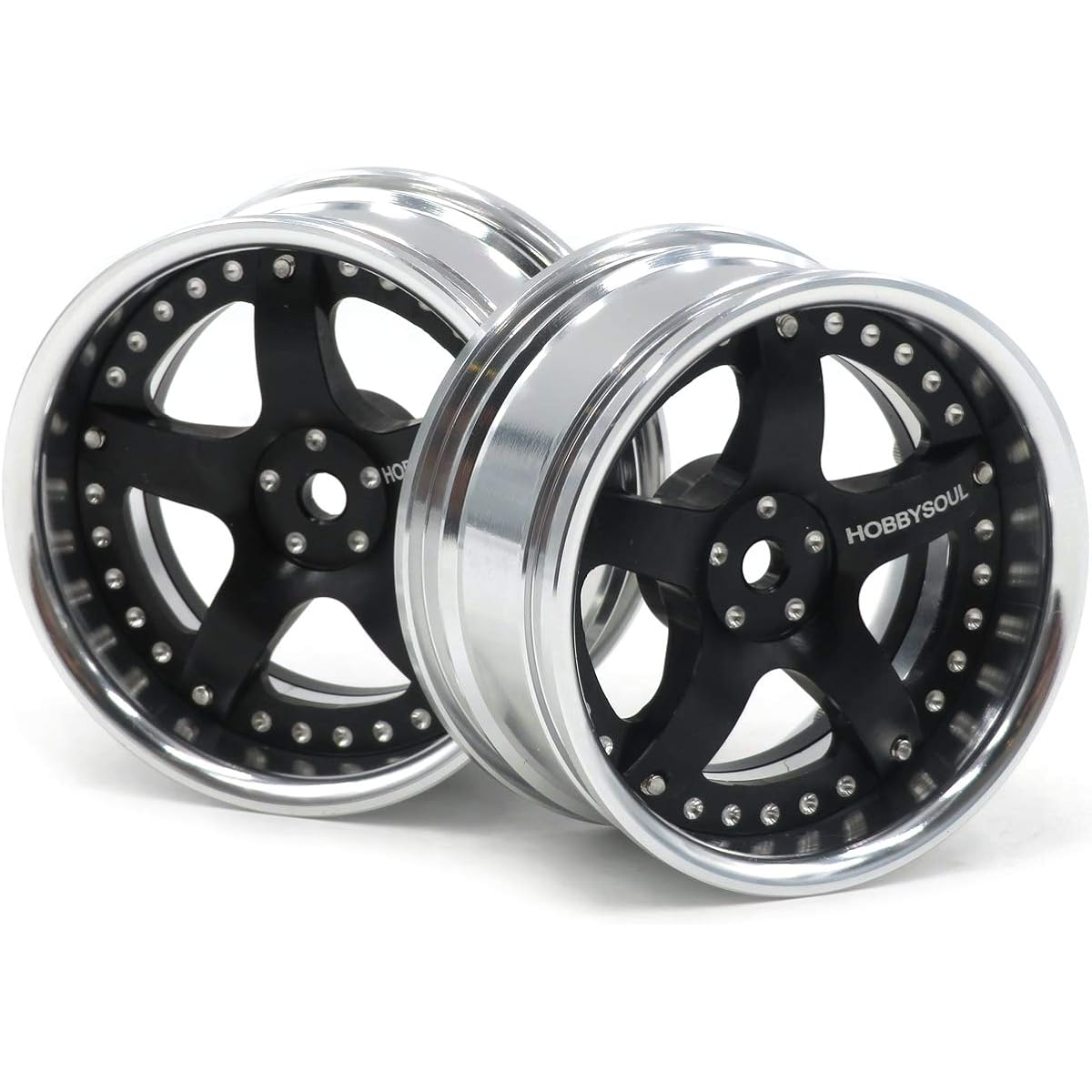 hobbysoul RC 1/10 Aluminum Alloy Wheel Rims Hex 12mm Adjustable Offset for 1:10 RC On-Road Drift Touring Car Tires 2pcs